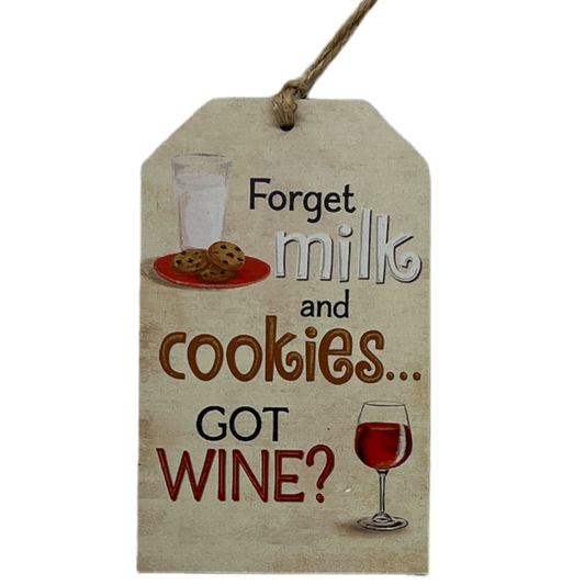 Wooden Plaid Gift Tag Ornament - Got Wine? - Tampa Home & Garden Store
