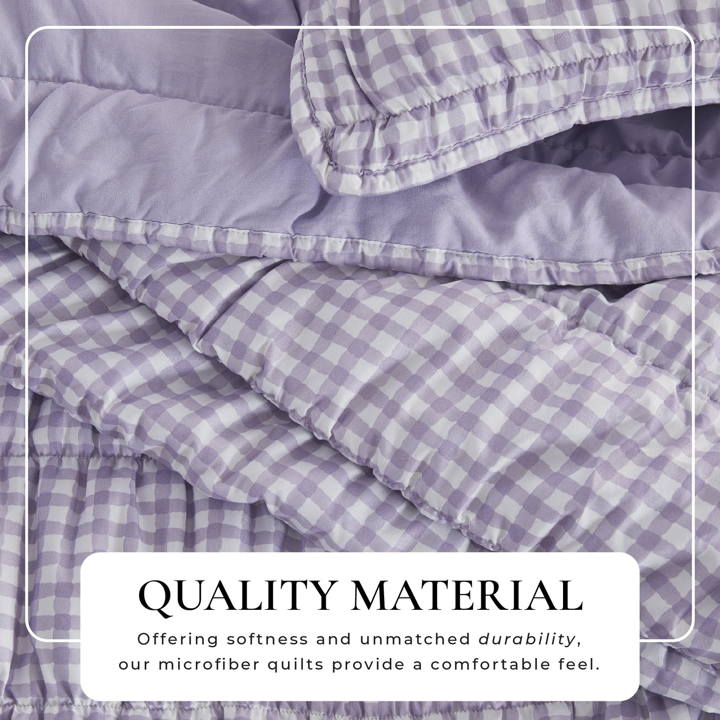 Ultra Soft Washed Gingham Quilt Set for Bed
