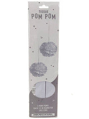 Décoration de fête en pompons de papier de soie blanc