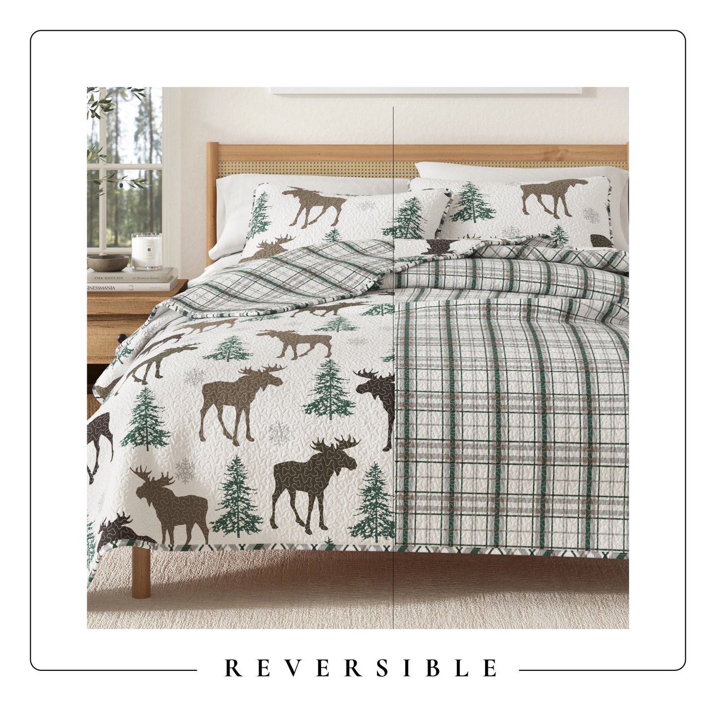 Cozy Wilderness Lodge Quilt and Moose Print