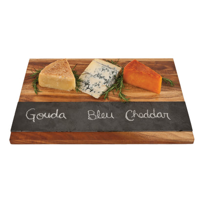 Wood and Slate Labeling Serving Chopping Board