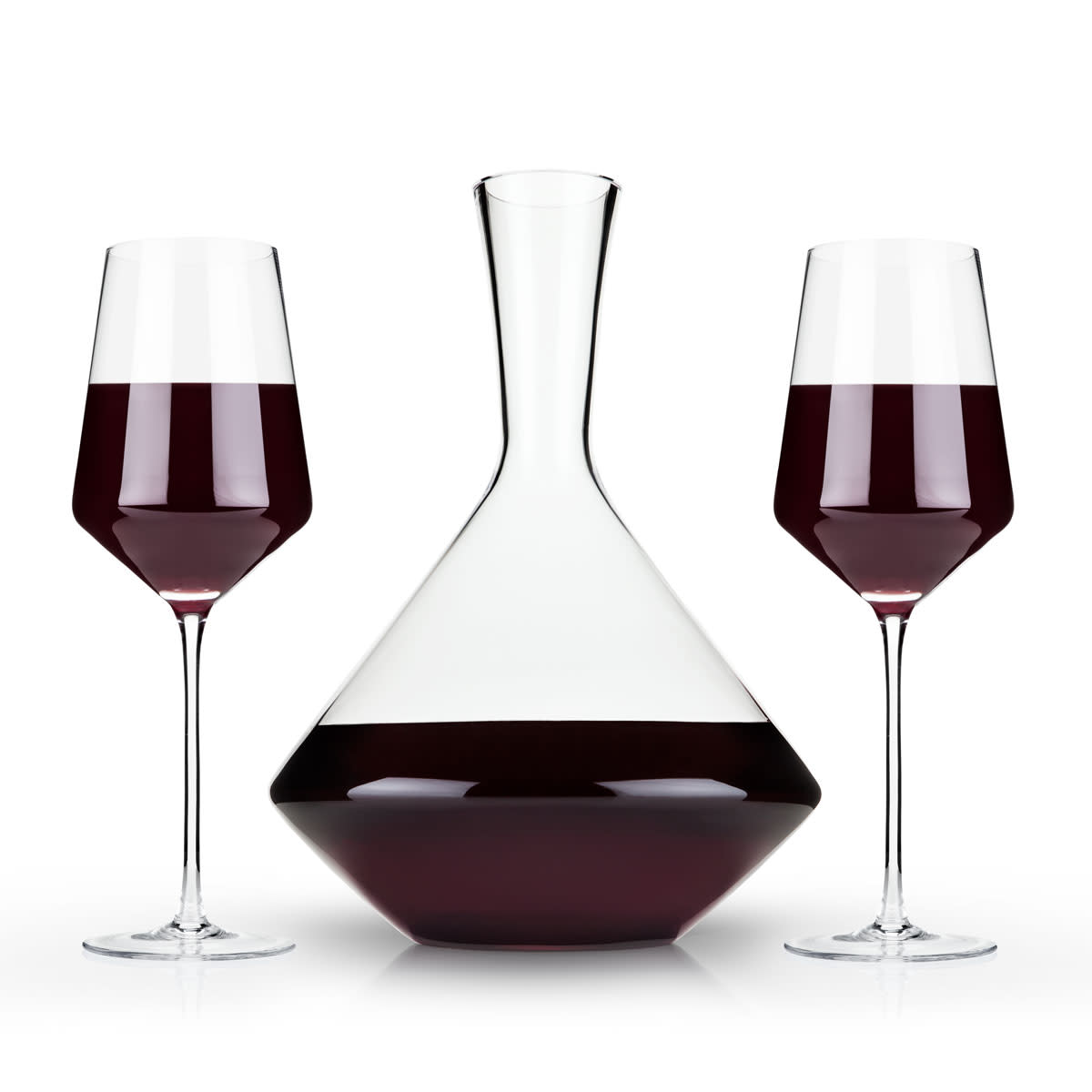 Raye Angled Crystal Wine Glass and Decanter Set