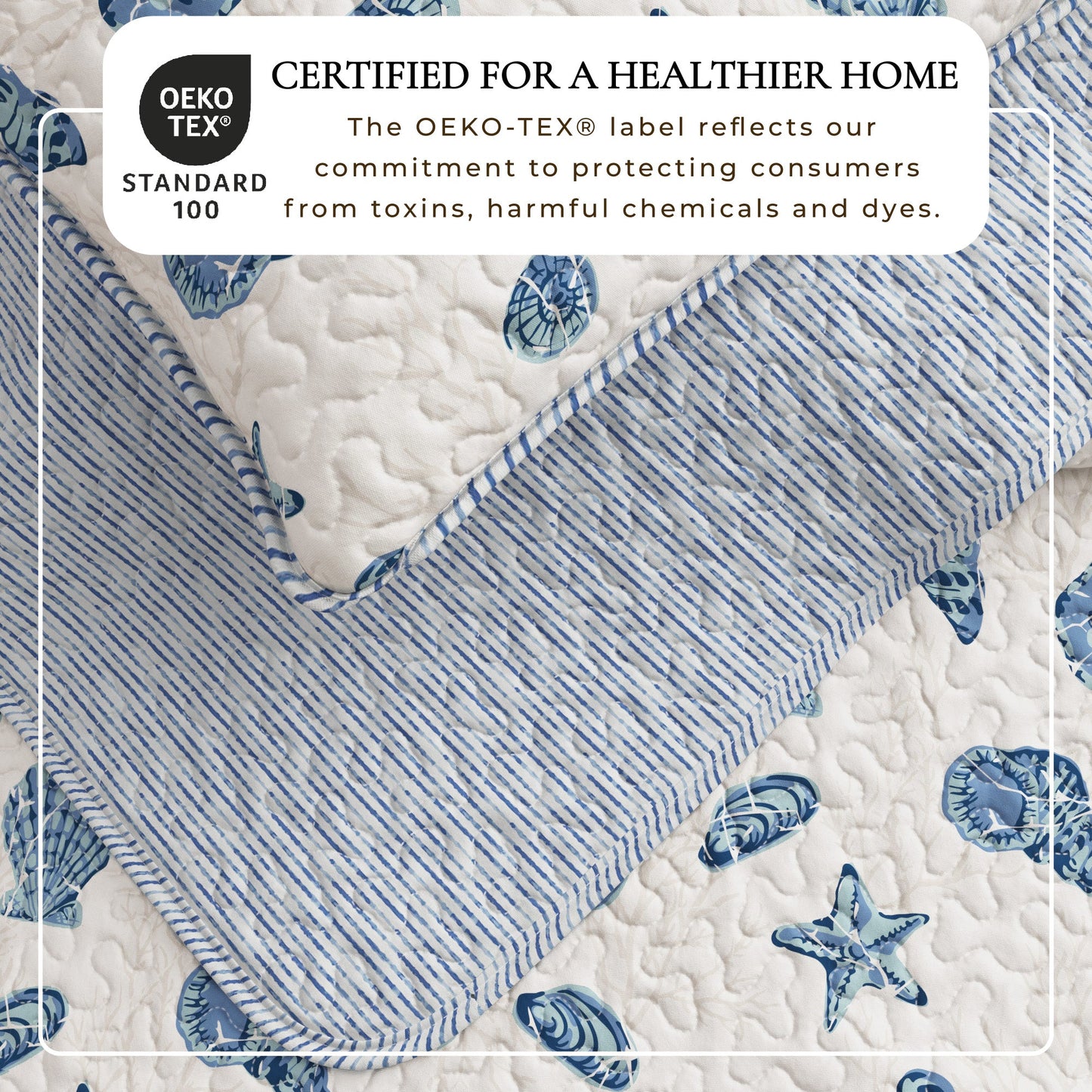 Coastal Blue Microfiber Quilt Set and Bedding