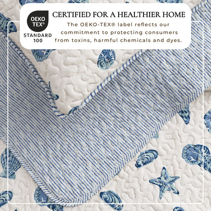 Coastal Blue Microfiber Quilt Set and Bedding