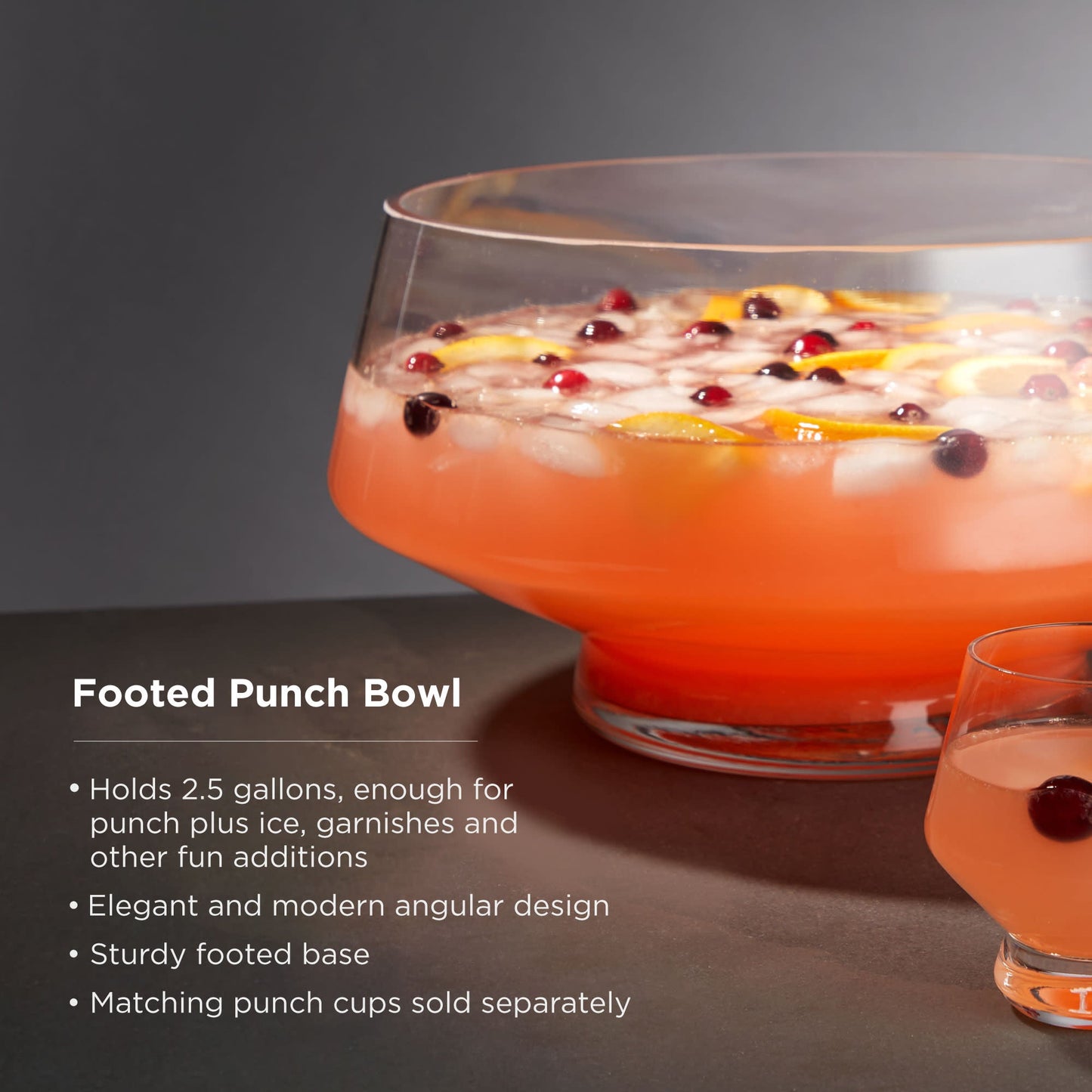 Heavy Base Raye Glass Punch Bowl and Centerpiece