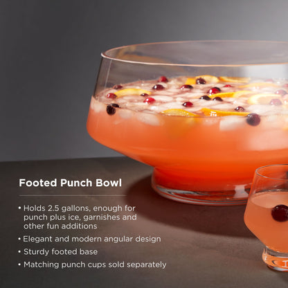 Heavy Base Raye Glass Punch Bowl and Centerpiece