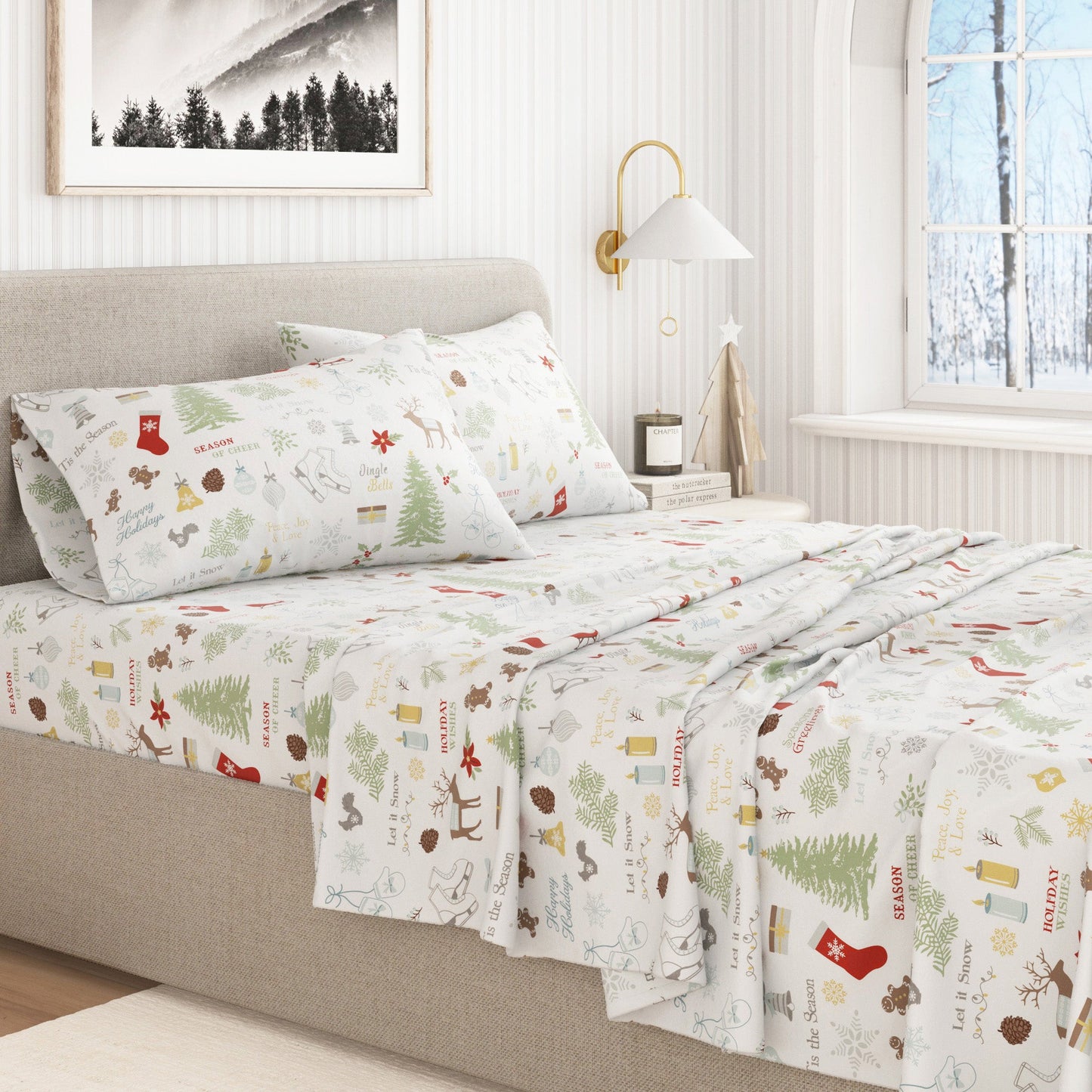 Turkish Cotton And Christmas Flannel Sheet Set