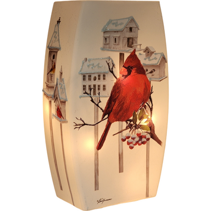 Nichoirs à oiseaux Cardinal, vase en verre prééclairé - 1 Cardinal