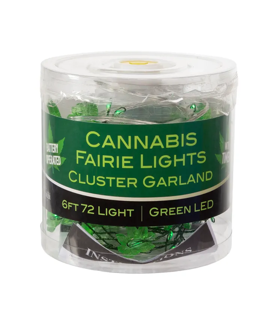 72-Light Green Fairy Micro LED Cannabis Leaf Cluster Garland - Tampa Home & Garden Store