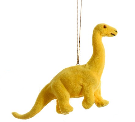 Ornement dinosaure duveteux et coloré -