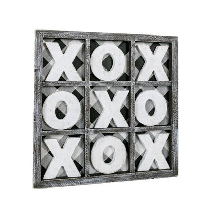 Gingham XOXO Game and Decor Hand Painted Wood