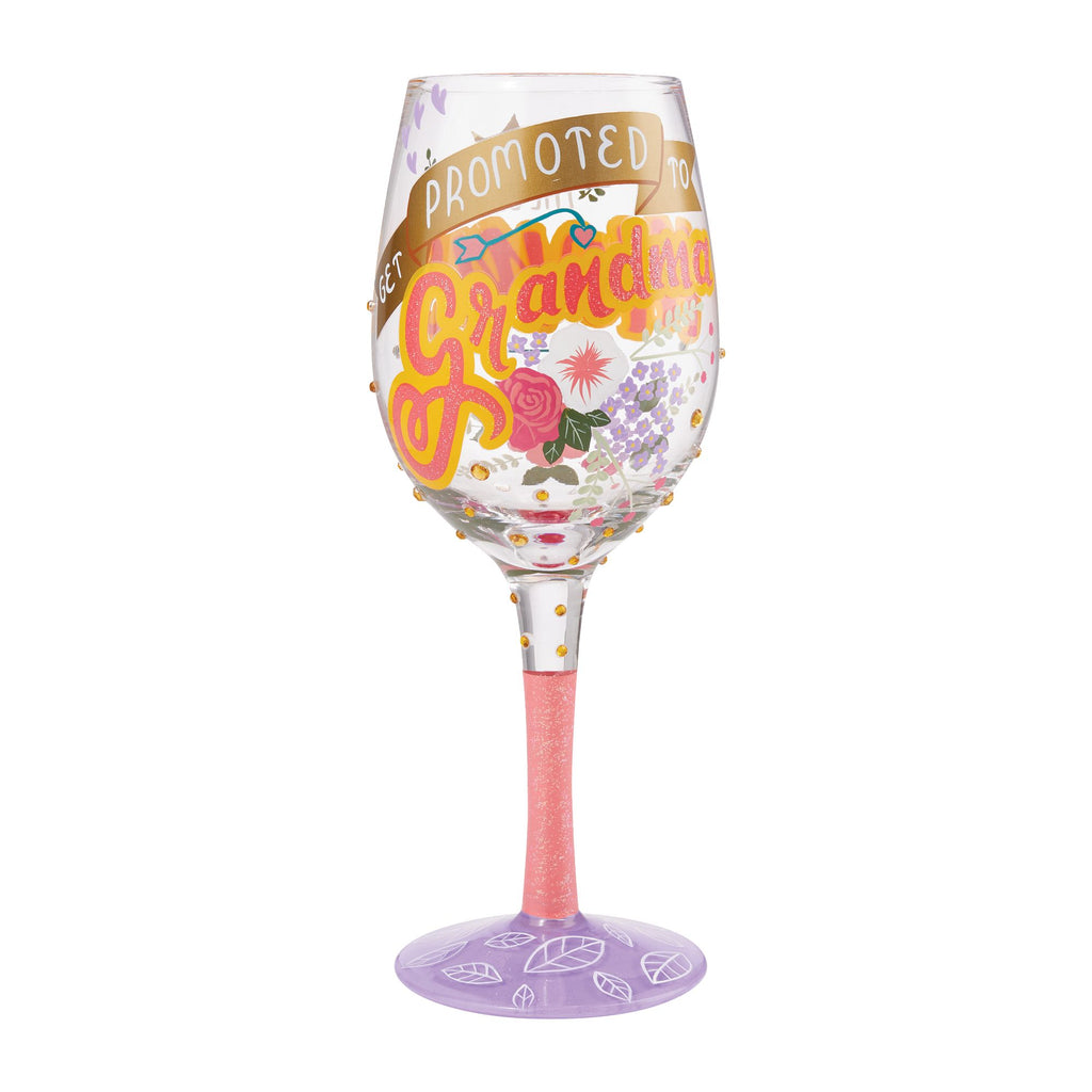 Promoted to Grandma Wine Glass