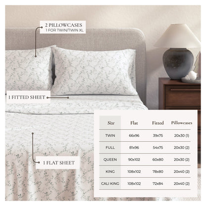 Turkish Cotton Flannel Sheet Set and Floral