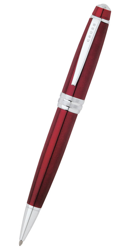 Bailey Red Lacquer Ballpoint Pen by A.T. Cross with chrome clip on Tampa Home & Garden Store