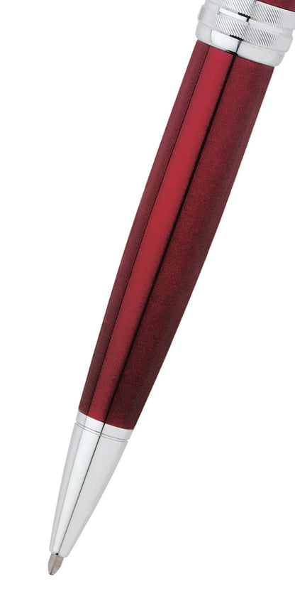 Bailey Red Lacquer Ballpoint Pen red lacquer barrel with silver trim by A.T. Cross on Tampa Home & Garden Store