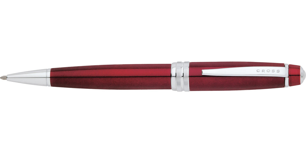Bailey Red Lacquer Ballpoint Pen with silver trim and Cross clip on Tampa Home & Garden Store