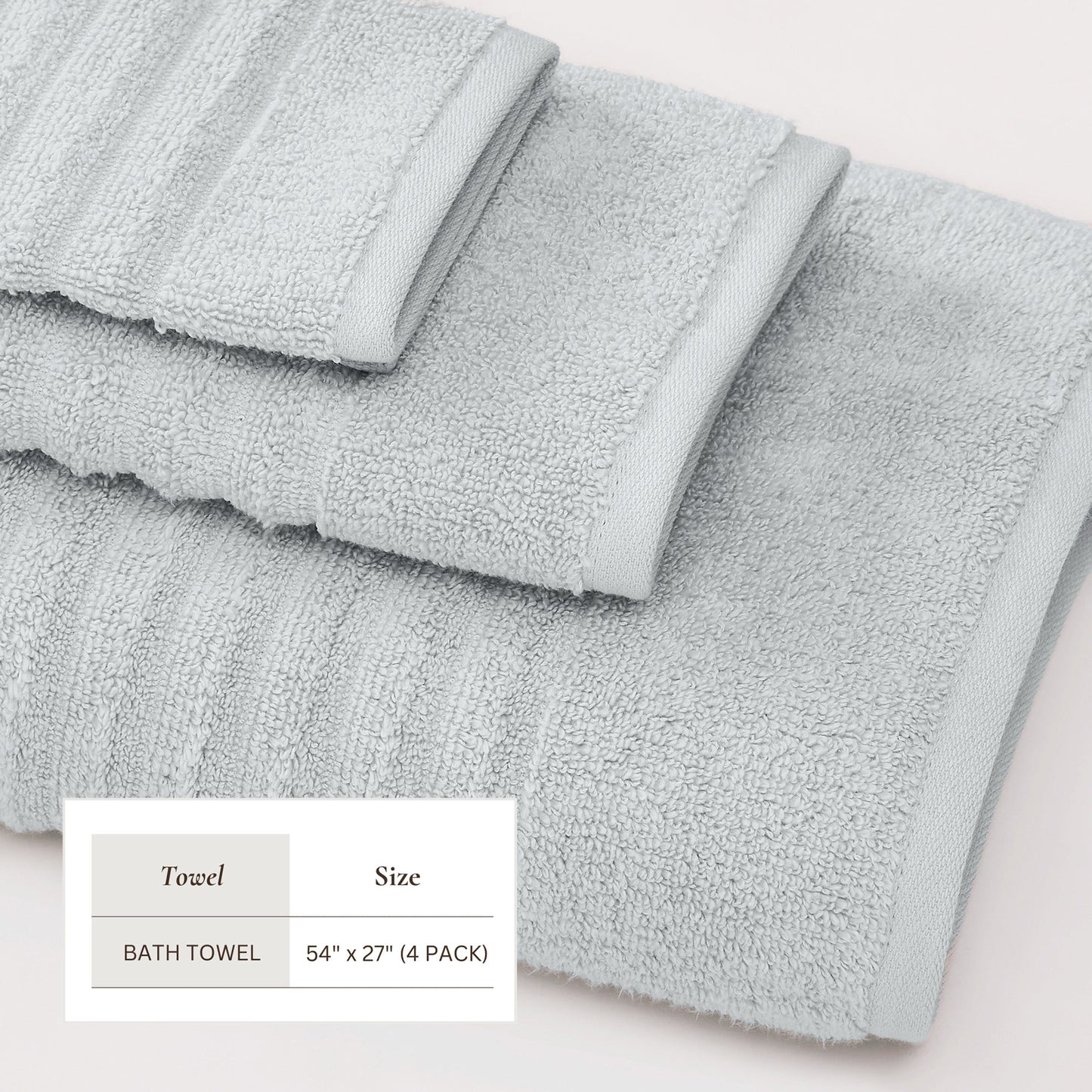 Luxury Combed Cotton and Ribbed Bath Towels