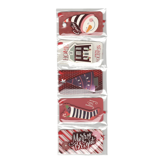 Handmade Gift Tags 5 Count - Classic Reds