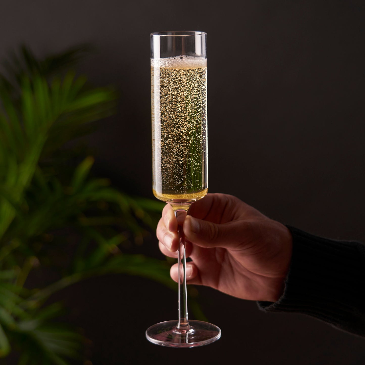 Square Lead Crystal Champagne Flute Set of Two