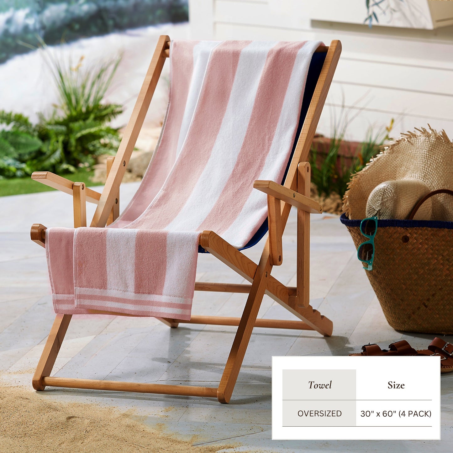 Striped Cabana Beach Towel and Soft Pastel Colors