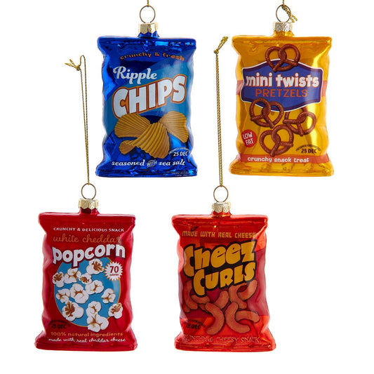 Snack Bag Glass Ornament - - Tampa Home & Garden Store