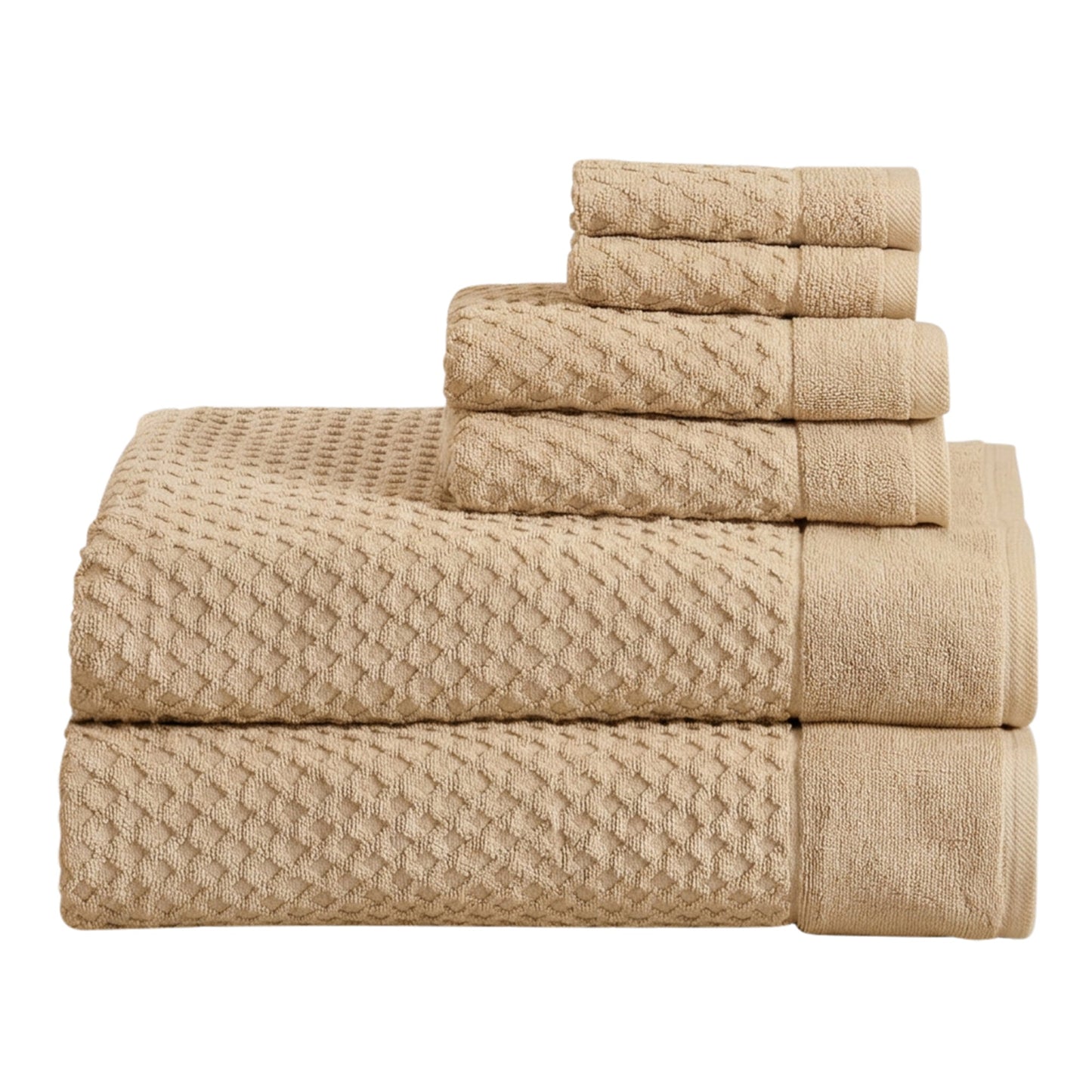 Cotton Diamond Waffle Weave Bath Towel Set