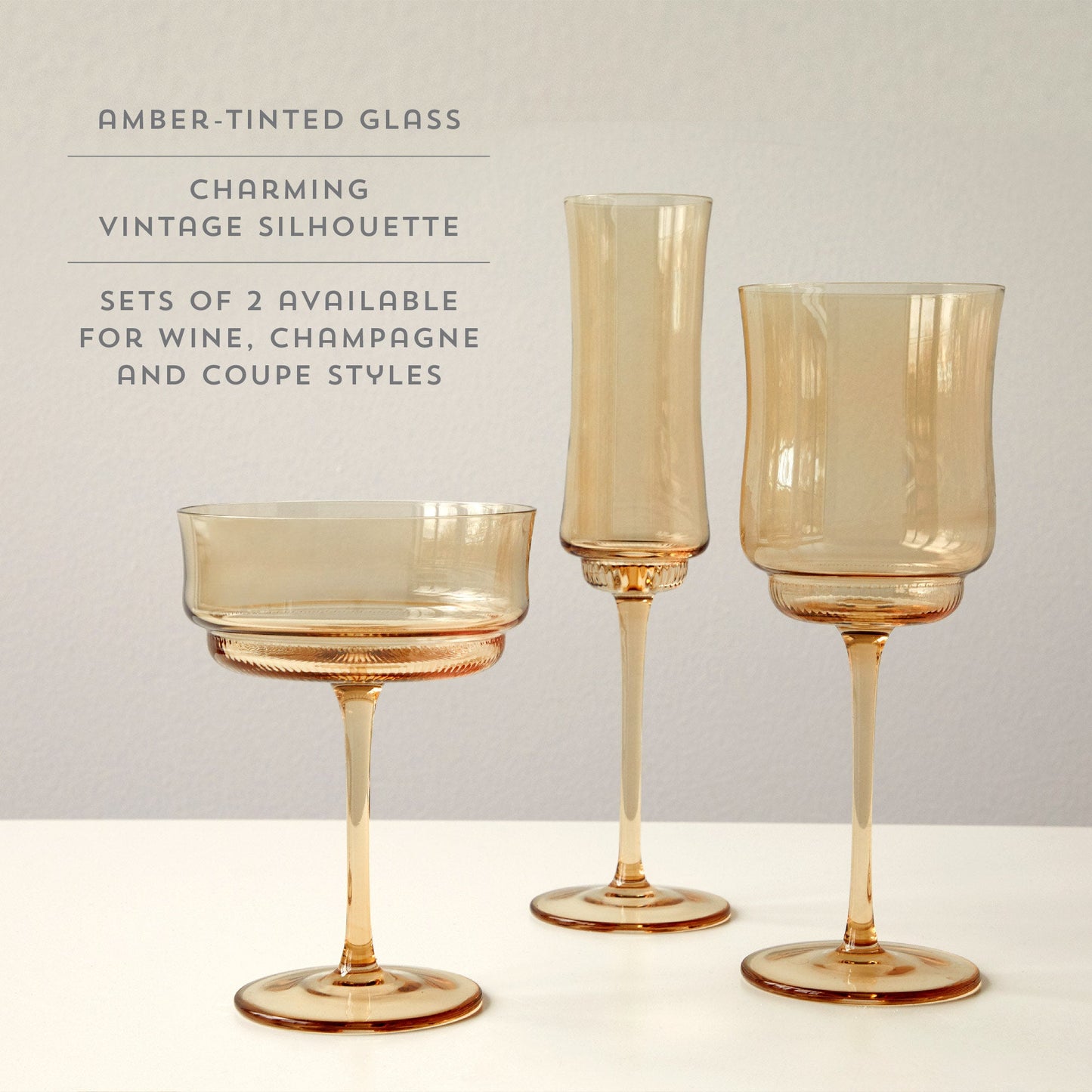 Amber Tulip Cocktail Glasses for Parties
