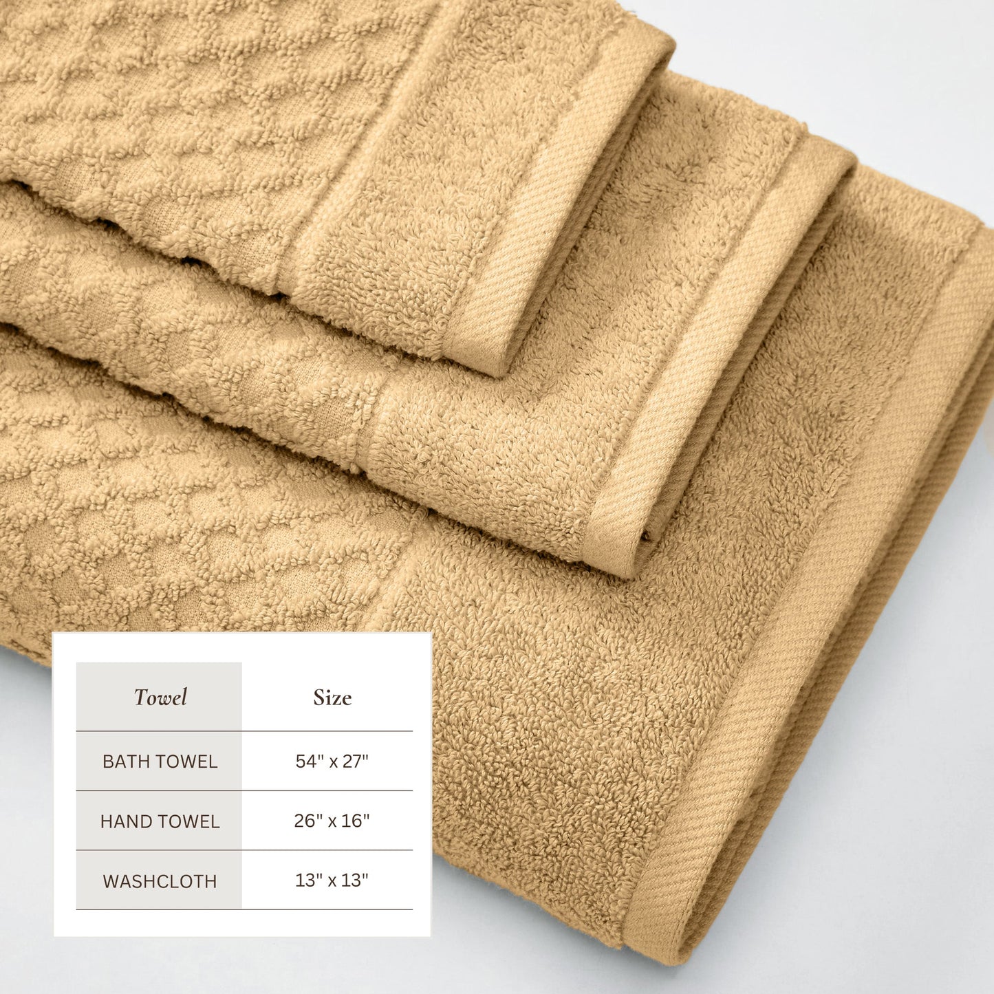 Cotton Diamond Waffle Weave Bath Towel Set