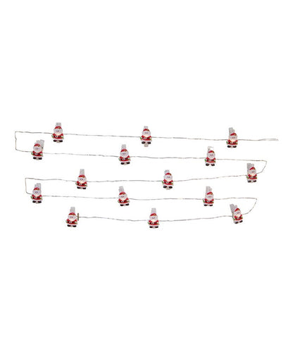 Ensemble de guirlandes lumineuses à pince à piles - Père Noël