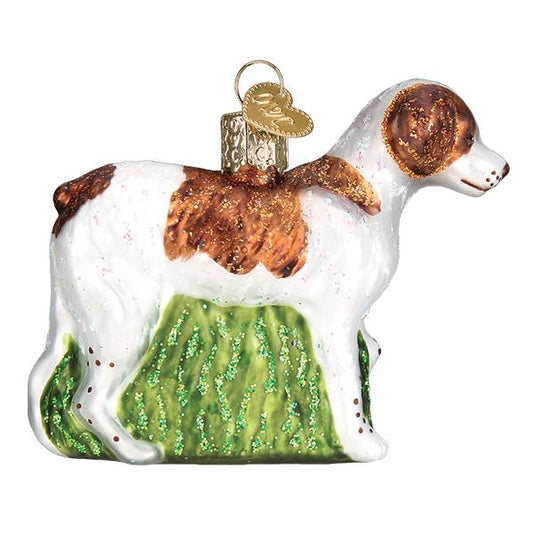 Brittany Spaniel Glass Ornament - Tampa Home & Garden Store