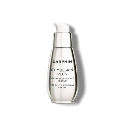 Darphin Stimulskin Plus face serum bottle with silver pump on Tampa Home & Garden Store