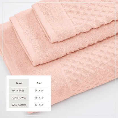 Cotton Diamond Waffle Weave Bath Towel Set