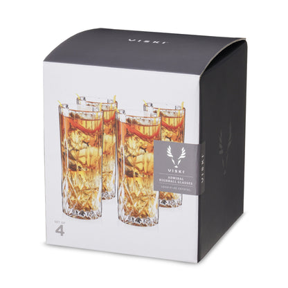 Admiral Highball Glasses Set of 4 Cut Crystal