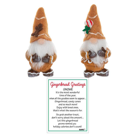 Gingerbread Gnome Pocket Charm Figurine - - Tampa Home & Garden Store