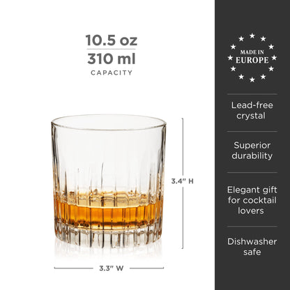 Milo European Crystal Neat Glasses Set of Four