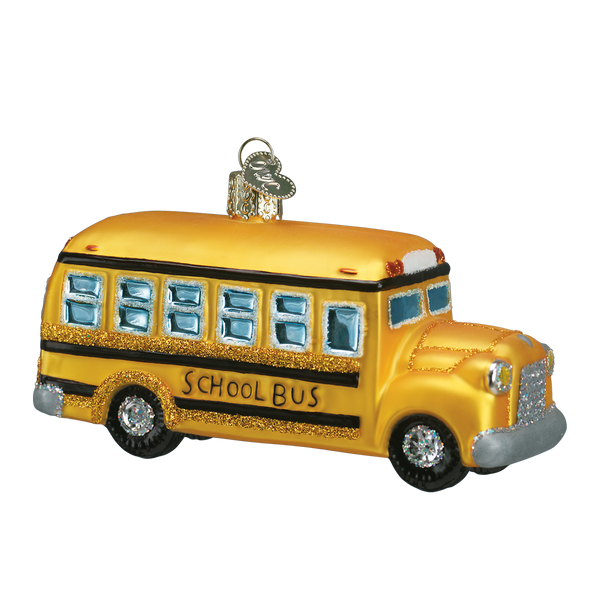 Adorno de vidrio de autobús escolar