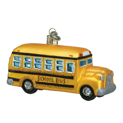 Adorno de vidrio de autobús escolar