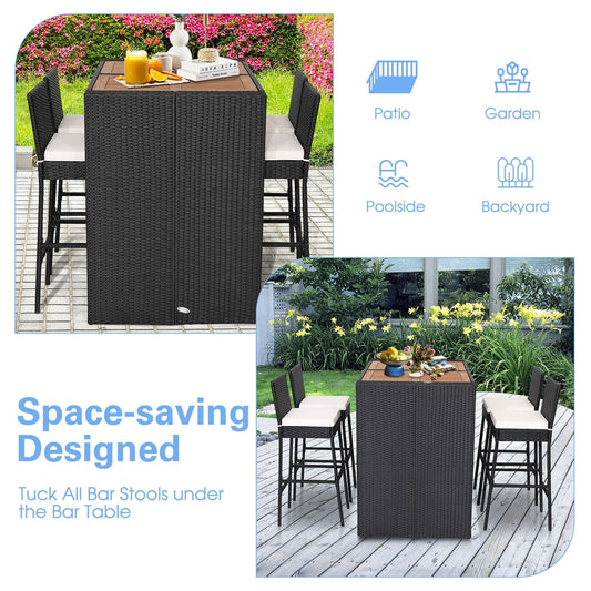 5 Pieces Patio Acacia Wood Dining Set - Tampa Home & Garden Store