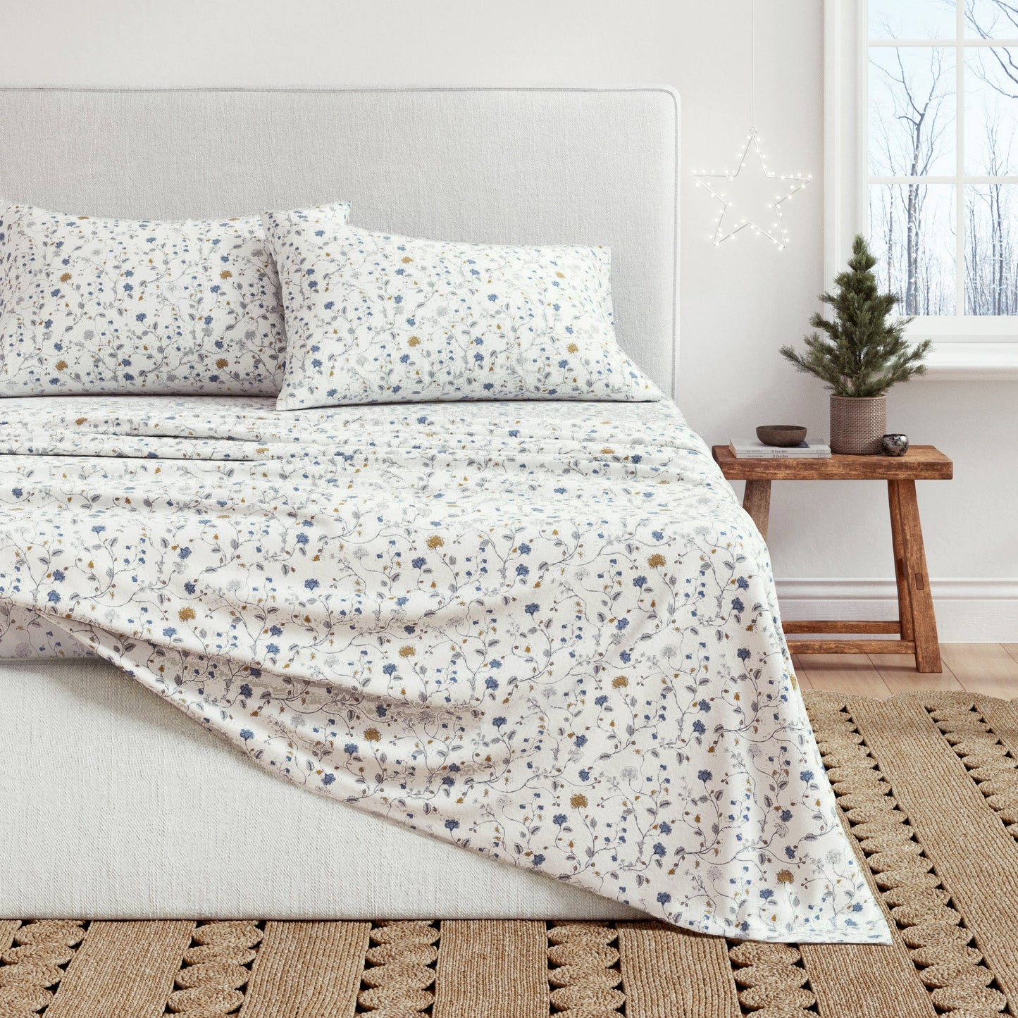 Turkish Cotton Flannel Sheet Set and Floral