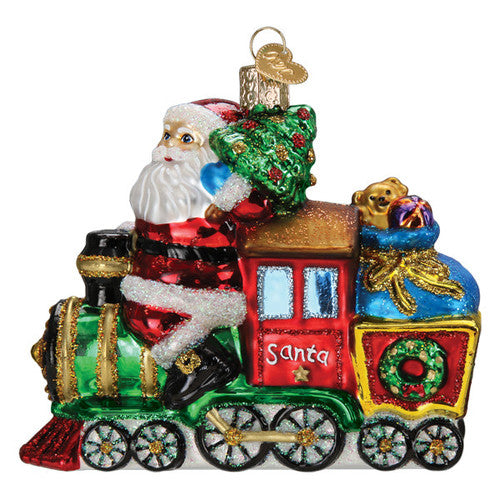 Santa on Locomotive Ornament - Tampa Home & Garden Store