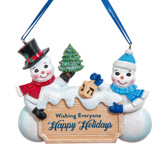 Wishing Everyone Happy Holidays - Snow Couple Ornament - Tampa Home & Garden Store