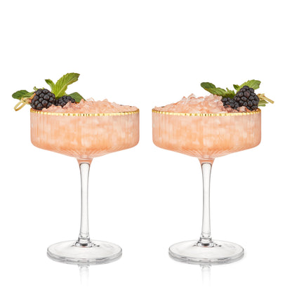 Meridian Crystal Coupe Glasses Set of Two