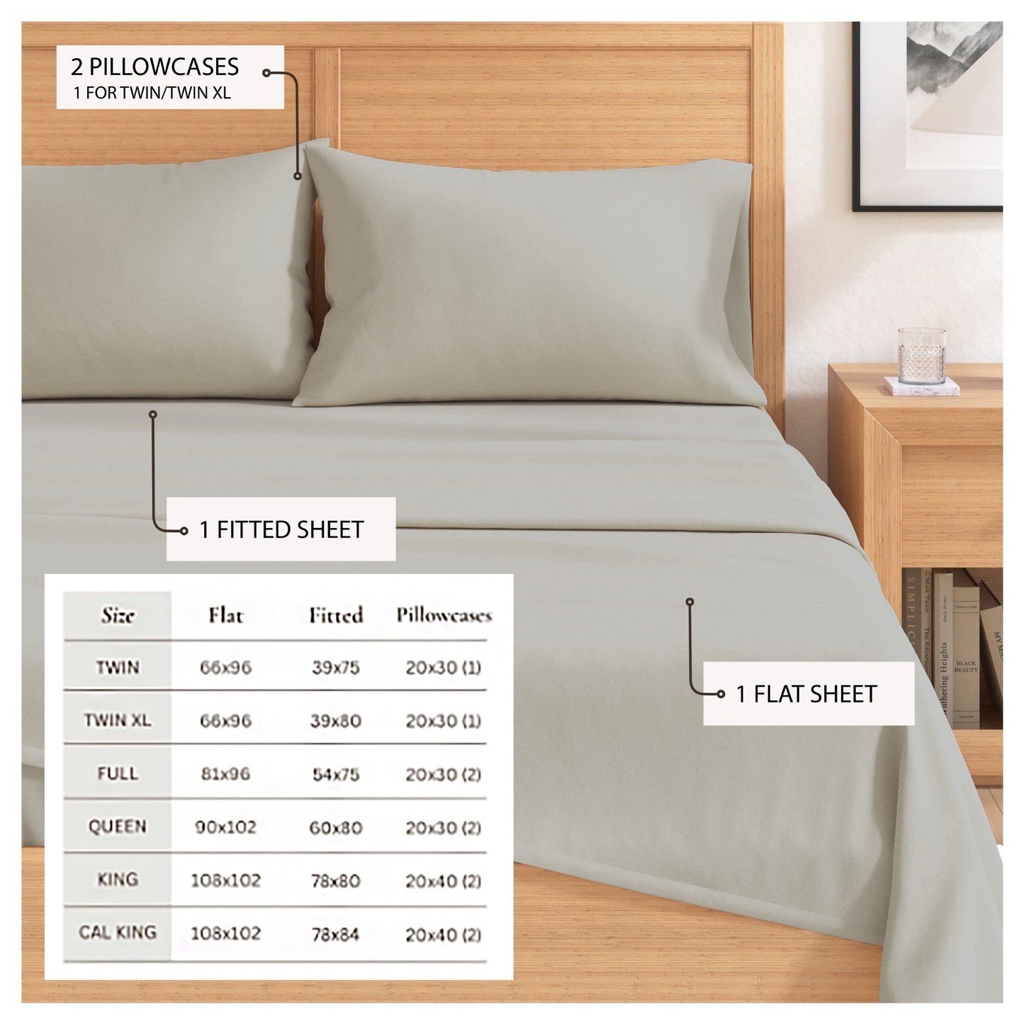 Soft and Natural Cotton Flannel Sheet Set