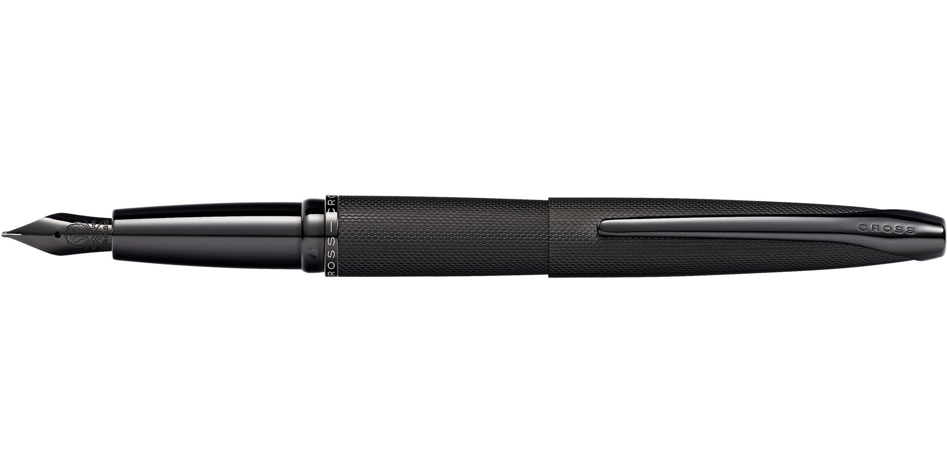 ATX Brushed Black Stainless Steel Fine Nib Fountain Pen by A.T. Cross with grip clip on Tampa Home & Garden Store
