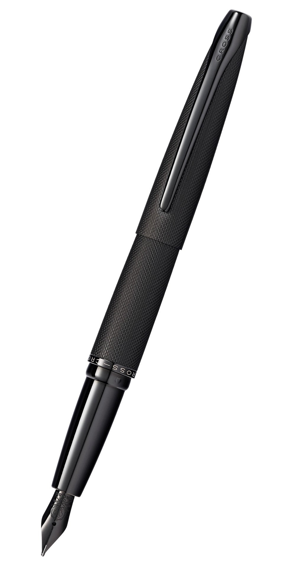 ATX brushed black stainless steel fountain pen with fine nib, textured grip and CROSS clip on Tampa Home & Garden Store