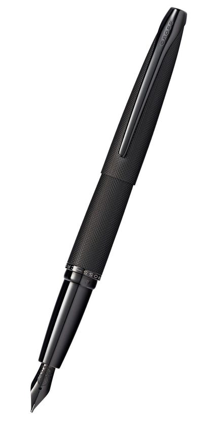 ATX brushed black stainless steel fountain pen with fine nib, textured grip and CROSS clip on Tampa Home & Garden Store