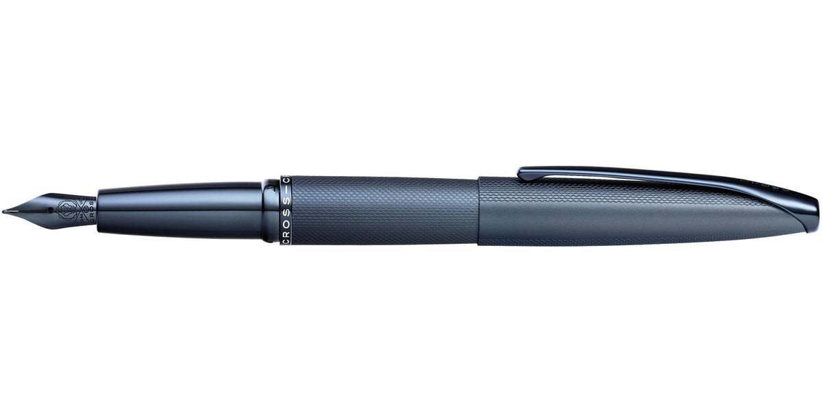 ATX sandblasted dark blue stainless steel CROSS fountain pen with fine nib and clip on Tampa Home & Garden Store