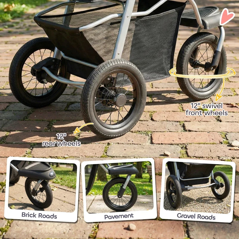 Compact All-Terrain Pet Stroller by Furr Baby Gifts; silver frame, mesh basket, 12in swivel on Tampa Home & Garden Store