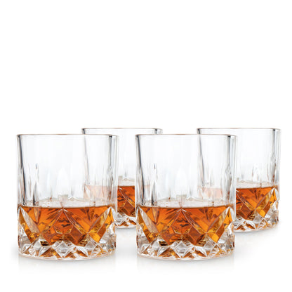 Admiral Crystal Cut Rocks Glasses Set of 4