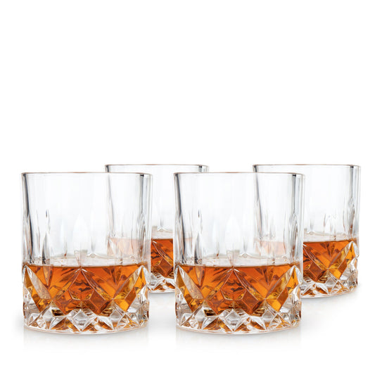 Admiral Crystal Cut Rocks Glasses Set of 4